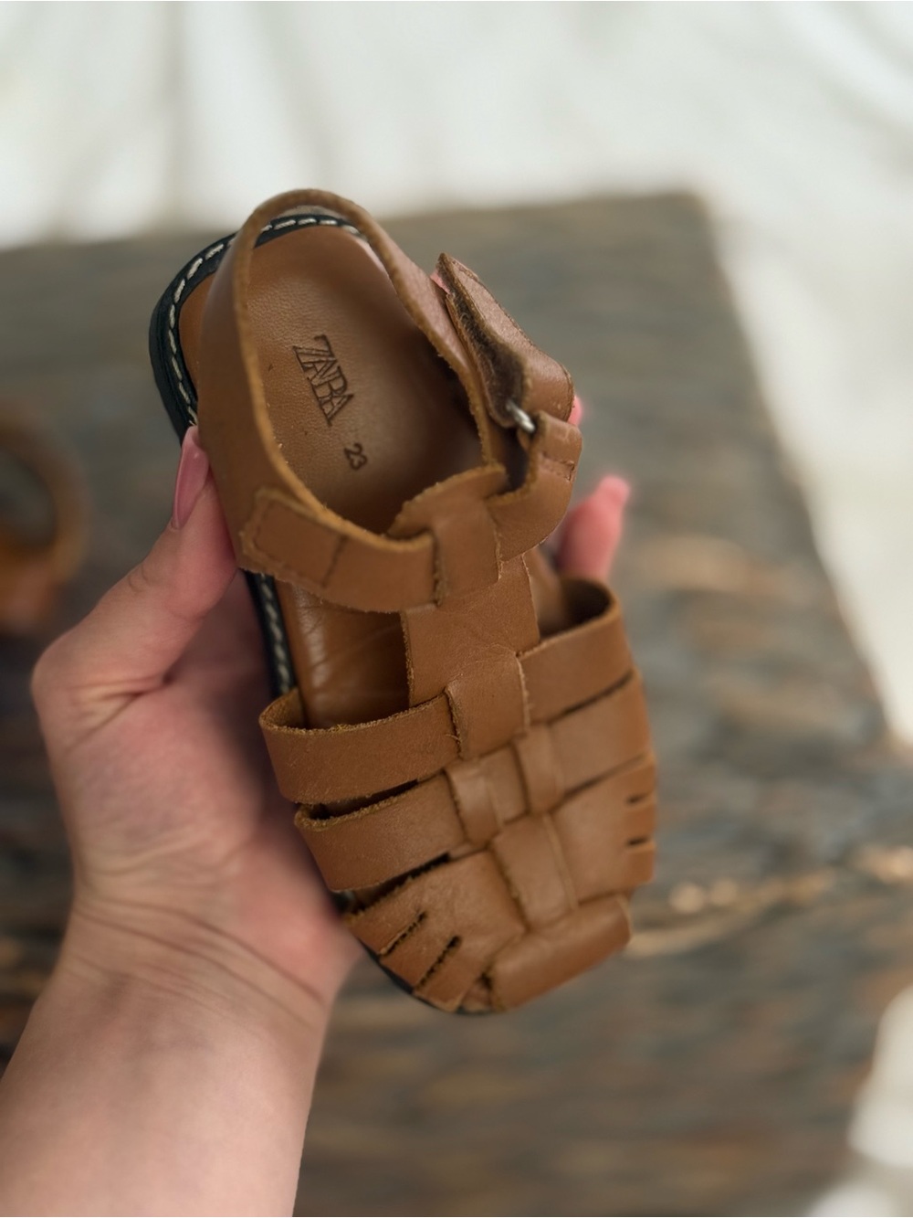 Classic Brown Kids Fisherman Sandals Zara - Picture 6 of 7